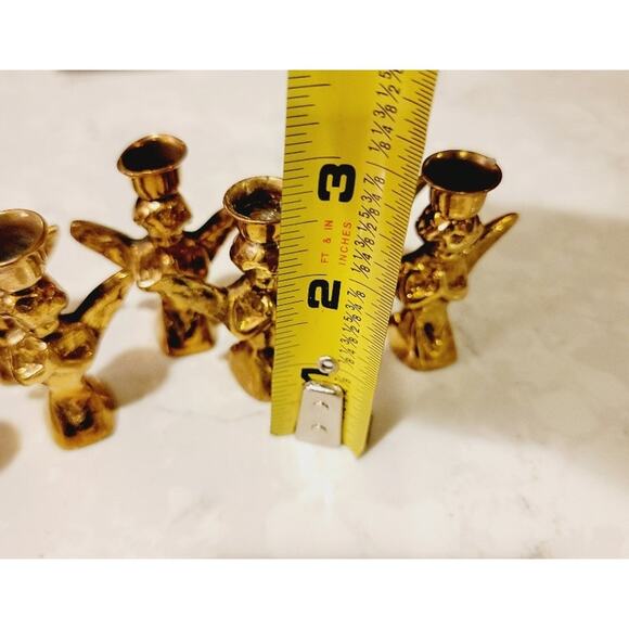 VTG Brass Angel Candle Holder Mini Place Setting Christmas Table Decor Set of 12 - Picture 6 of 8